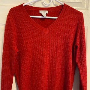 Kim Rogers Signature- Long Sleeve Fit Red Sweater Medium